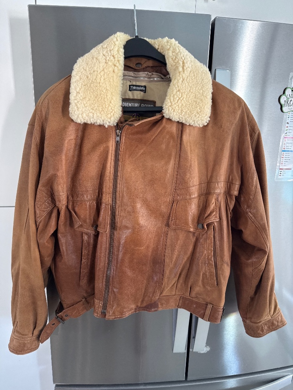 Vintage Adventure Bound Men’s XL Leather Aviator Jacket